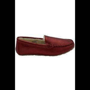 Clarks Women's Faux Fur Moccasin Slippers Red Metallic - Medium